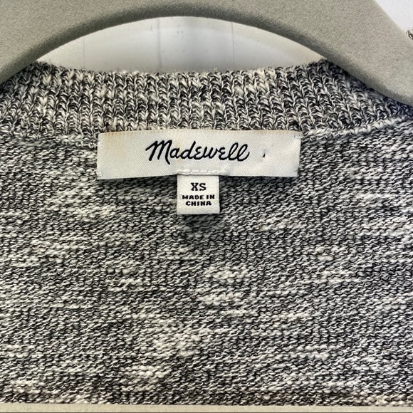 Madewell Sweater Tee XS Heathered Gray Paulson V-Neck Knit Blouse Academia Shirt - Picture 6 of 9